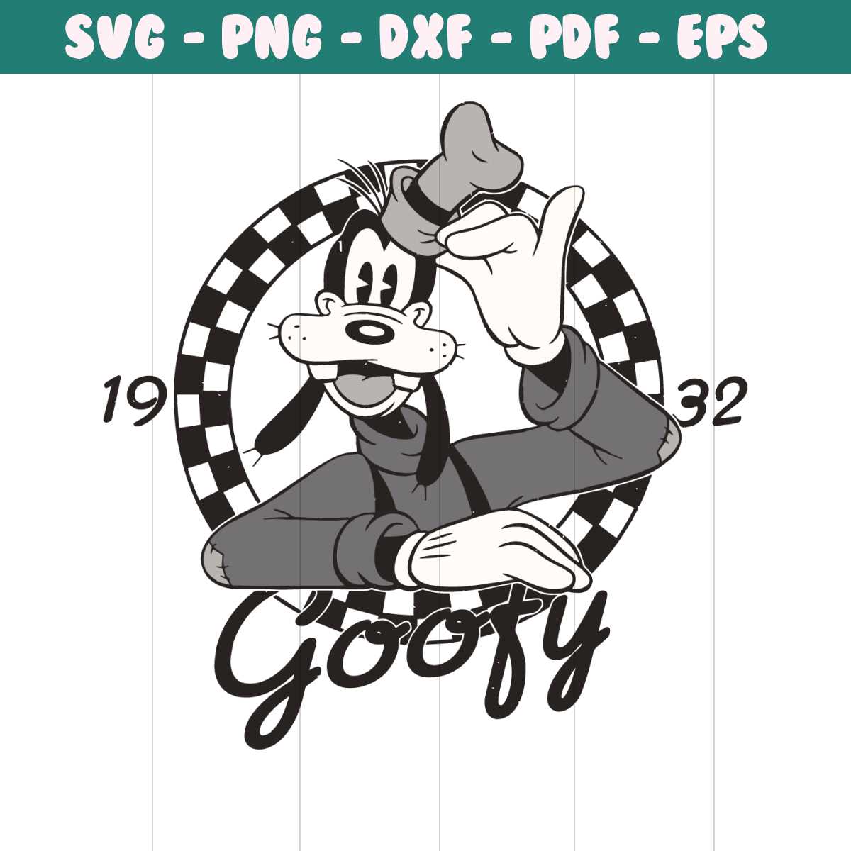 Retro Disney Classic Goofy Dog 1932 SVG File For Cricut | Inspire Uplift