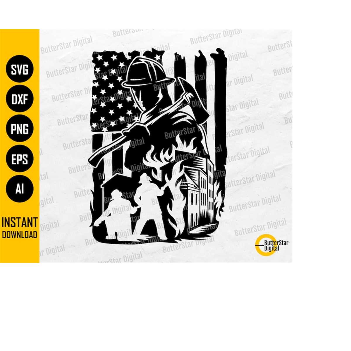 US Firefighter SVG | USA Flag Fireman Svg | American Fire Fi | Inspire ...