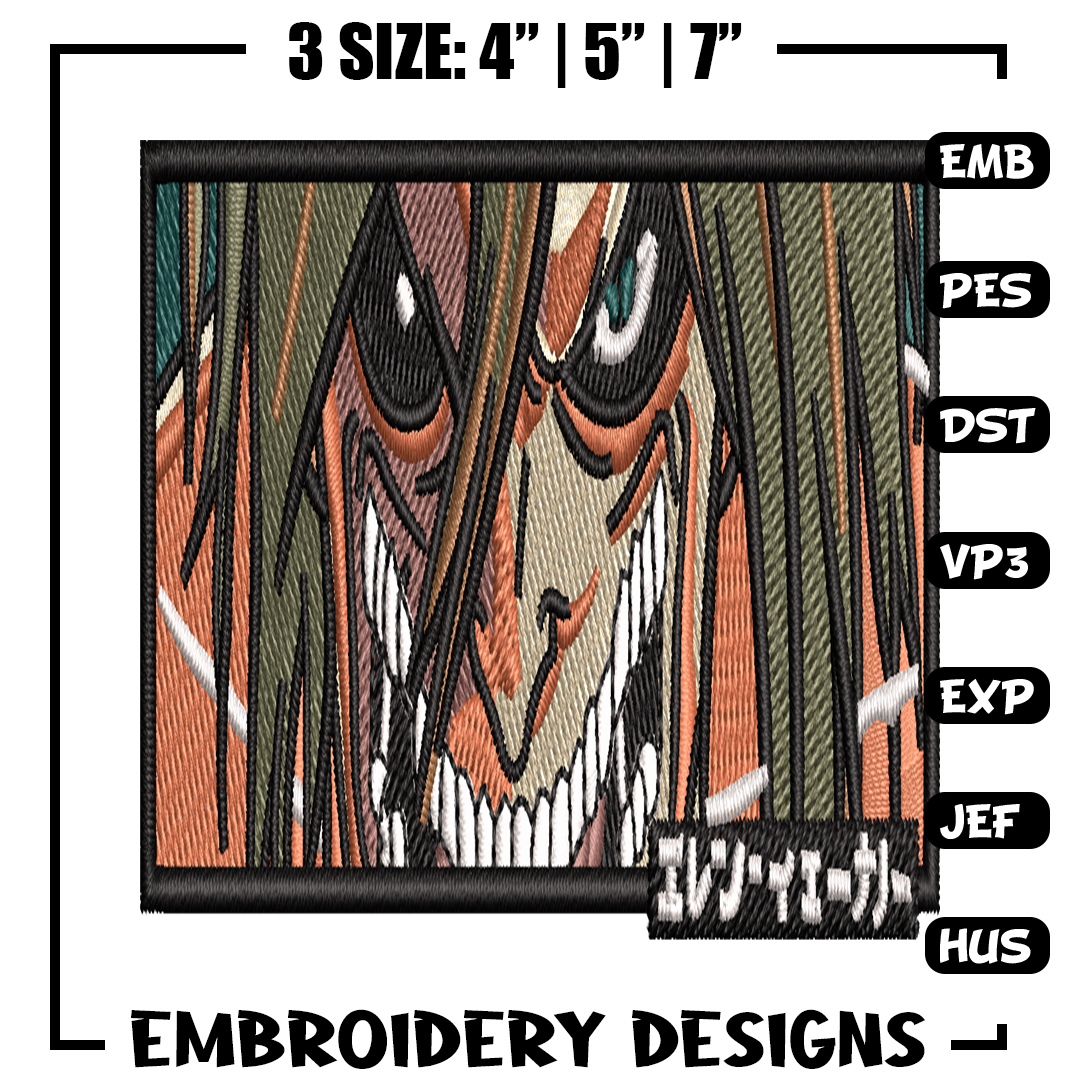 Attack Titan embroidery design, Attack on titan embroidery, - Inspire ...