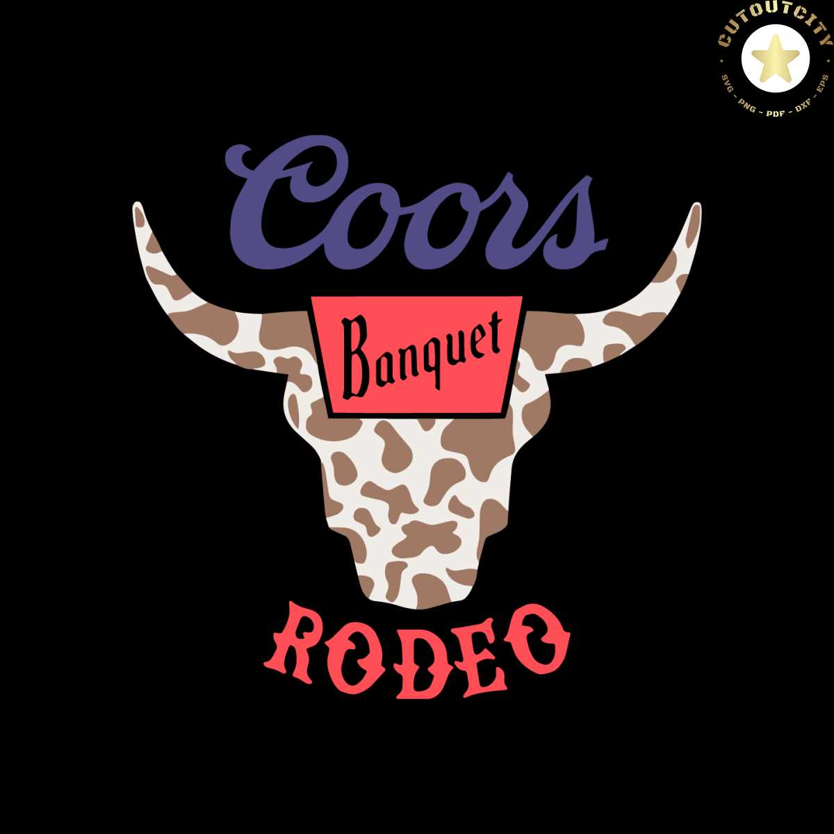 Retro Coors Banquet Rodeo SVG Bull Skull SVG Digital File Inspire Uplift