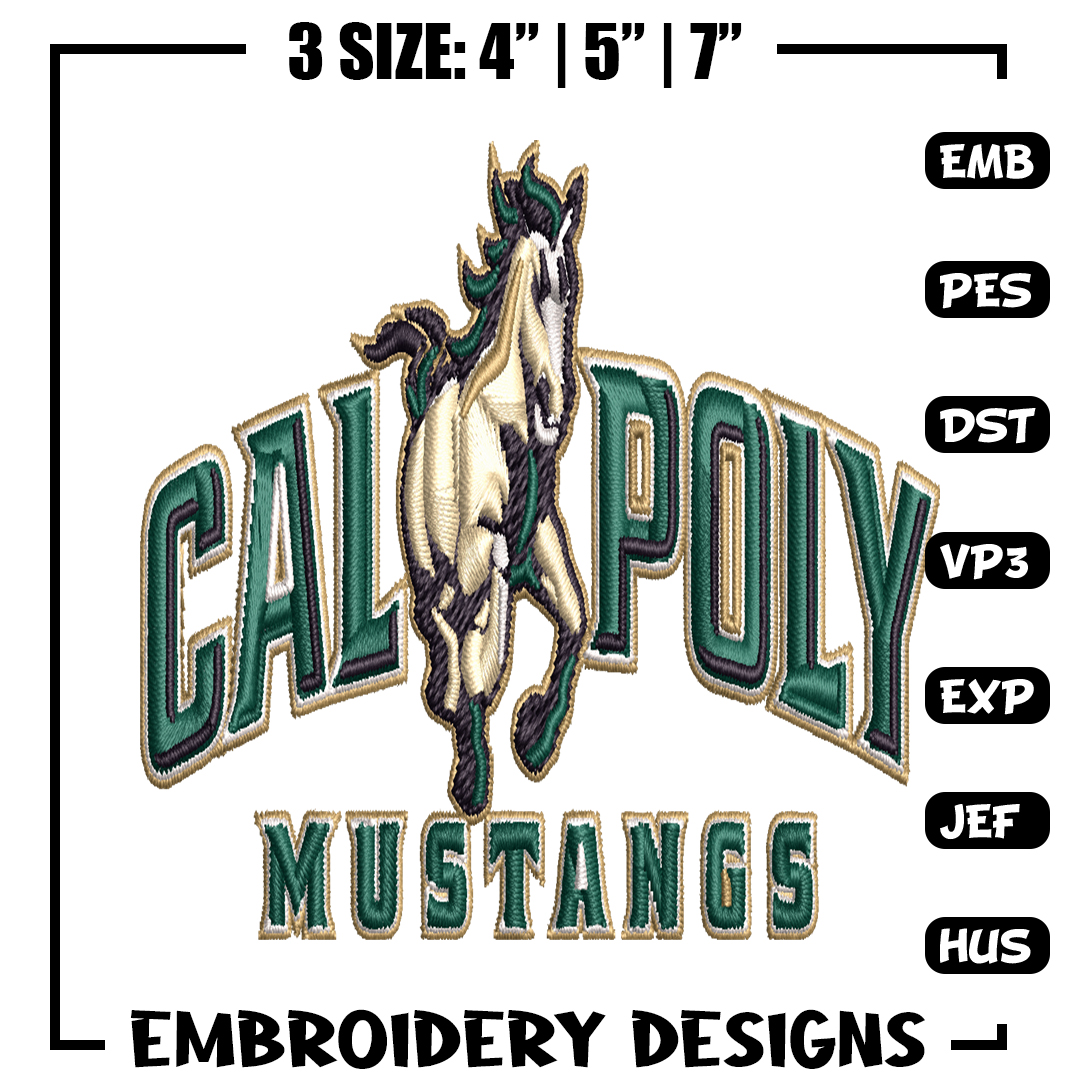 Cal Poly Lettering Cal Poly Mustangs embroidery design, Cal Poly Mustangs embro | Inspire ...