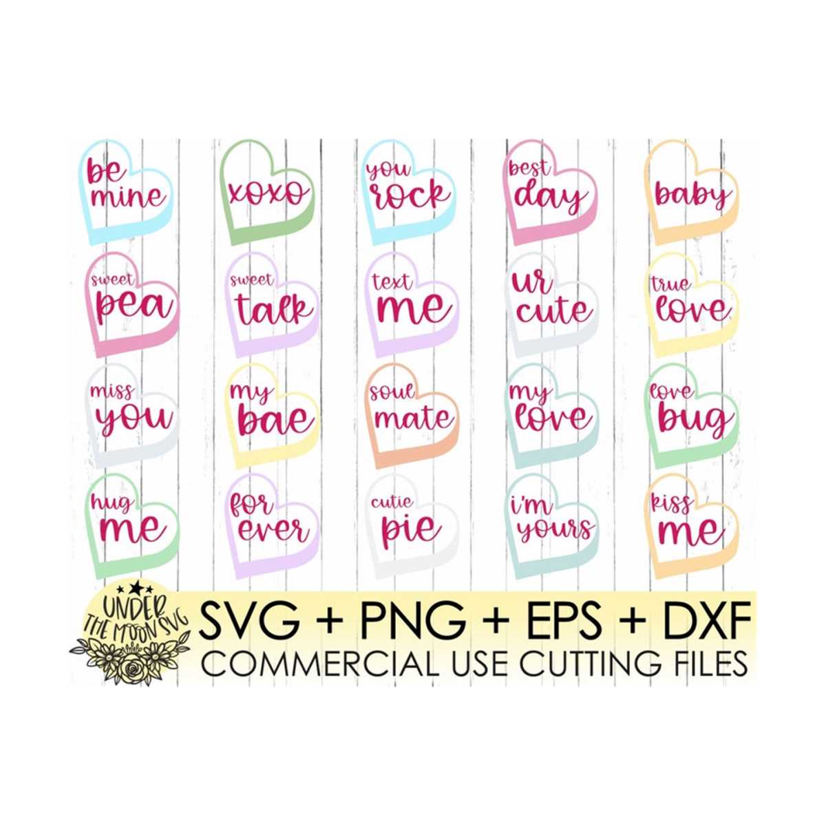 Conversation Hearts Svg Valentines Day Svg, Heart Svg, Love | Inspire ...