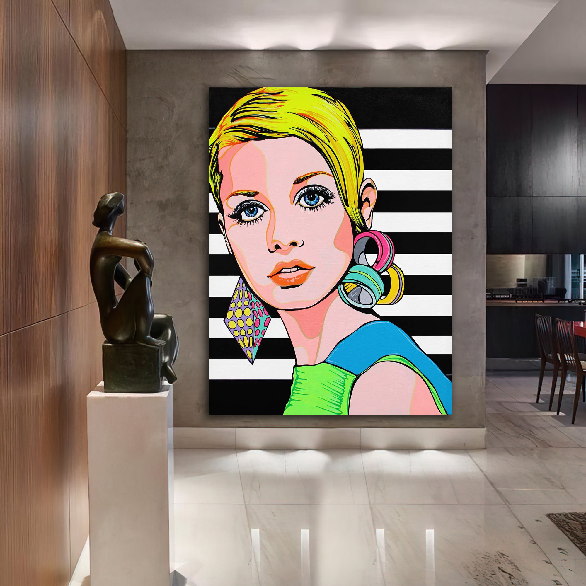 Pop Art Wall Art, Comic Pop Art, Woman , Omg Shock Comic Sty Inspire