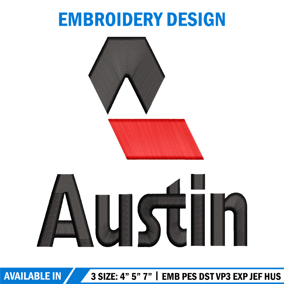 Austin logo embroidery design, Austin logo embroidery, logo Inspire