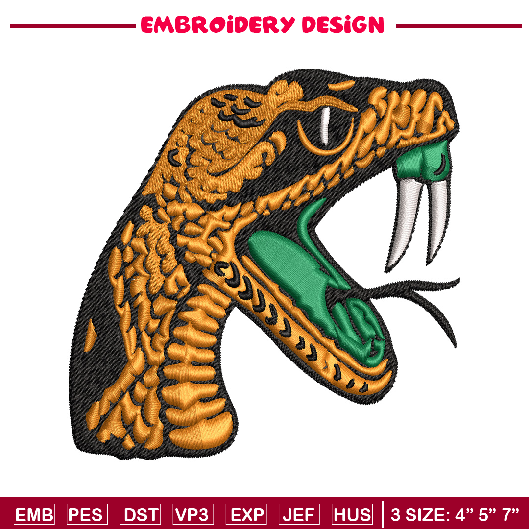 Florida A&M Rattlers embroidery design, Florida A&M Rattlers | Inspire ...