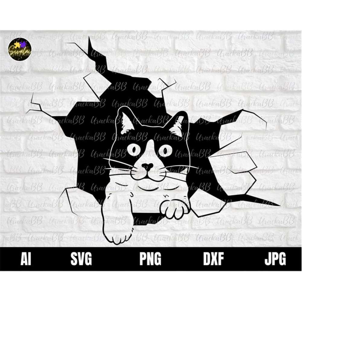 Peeking Cat Svg cut files, Peeking Cat Svg, Cute Cat Svg, Pe - Inspire