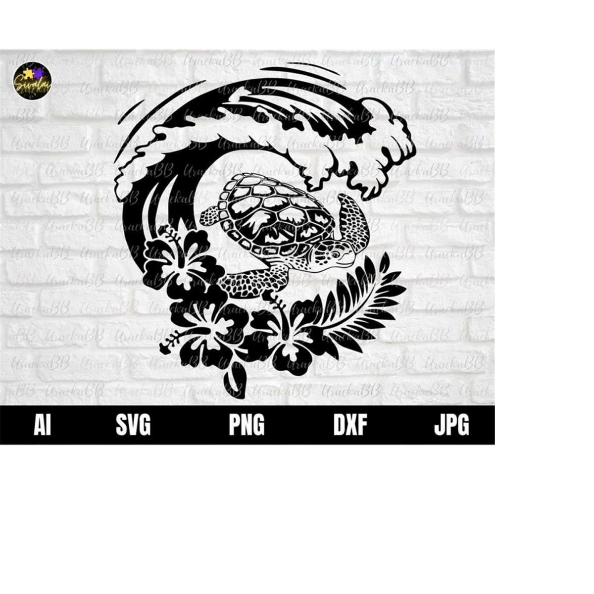 Turtle Riding The Wave Svg Turtle with Wave Svg, Turtle Flower Svg, Sea Turtle Svg, Tur | Inspire ...