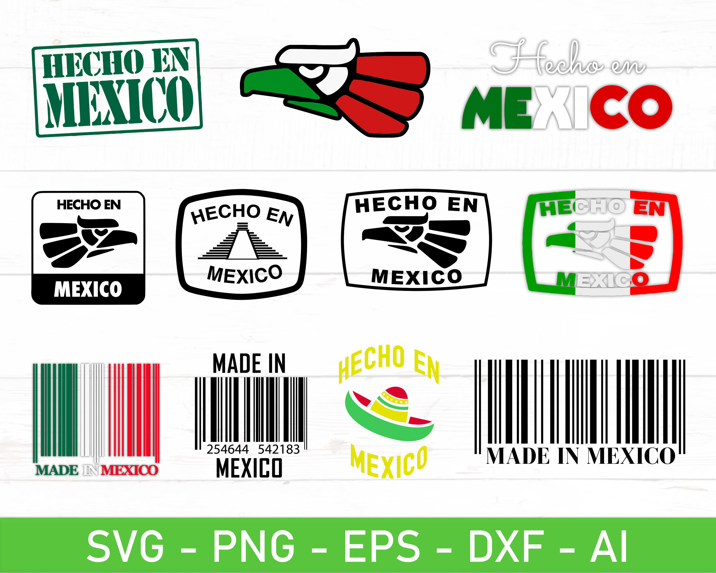Hecho en Mexico SVG Bundle, Mede in Mexico svg Bundle, eps, Inspire Uplift