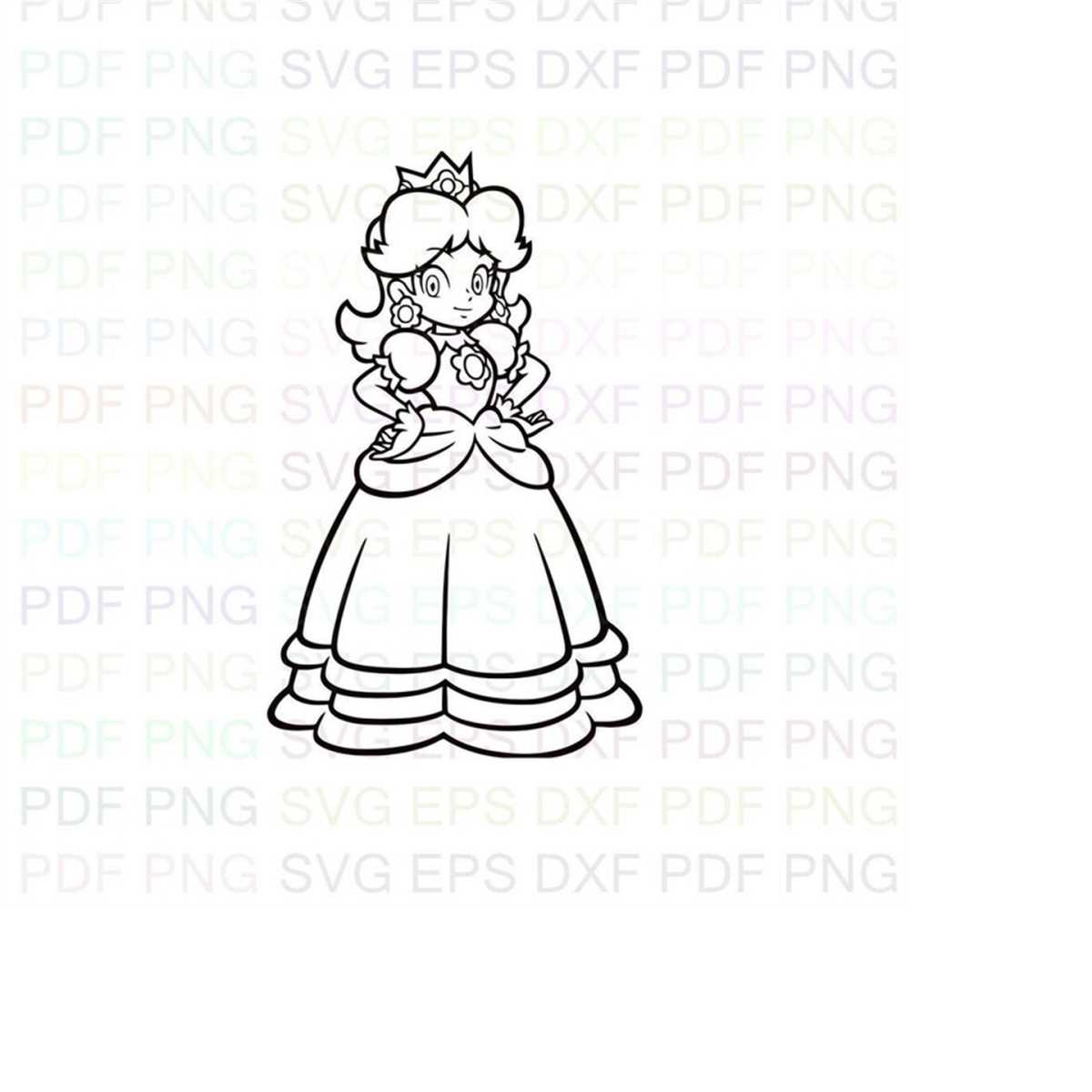 Princess_Daisy_Super_Mario_Land Outline Svg Dxf Eps Pdf Png, Inspire