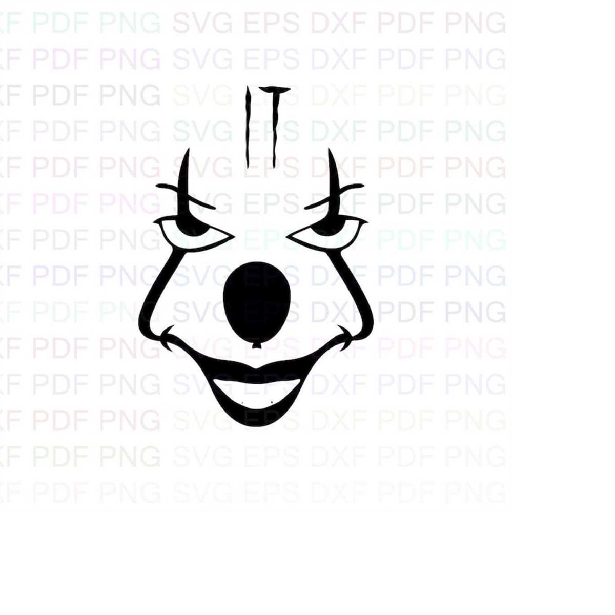 IT_Pennywise_The_Clown Outline Svg Dxf Eps Pdf Png, Cricut, - Inspire