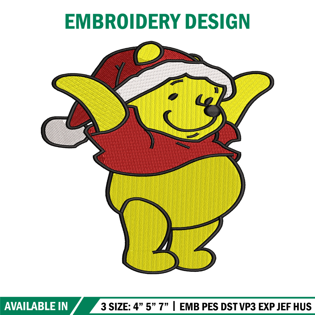 Winnie the pooh christmas embroidery design, cartoon embroid Inspire