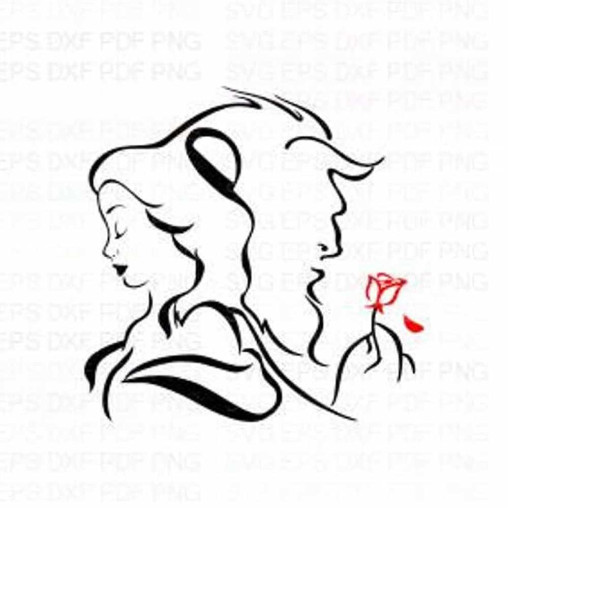 Beauty_and_the_Beast_silhouette_4 Svg Dxf Eps Pdf Png, Cricu - Inspire