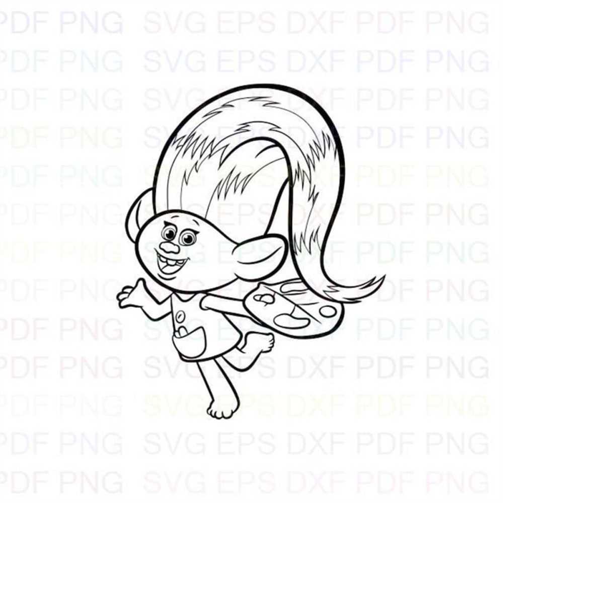 Harper_Black_Trolls Outline Svg Dxf Eps Pdf Png, Cricut, Cut - Inspire ...