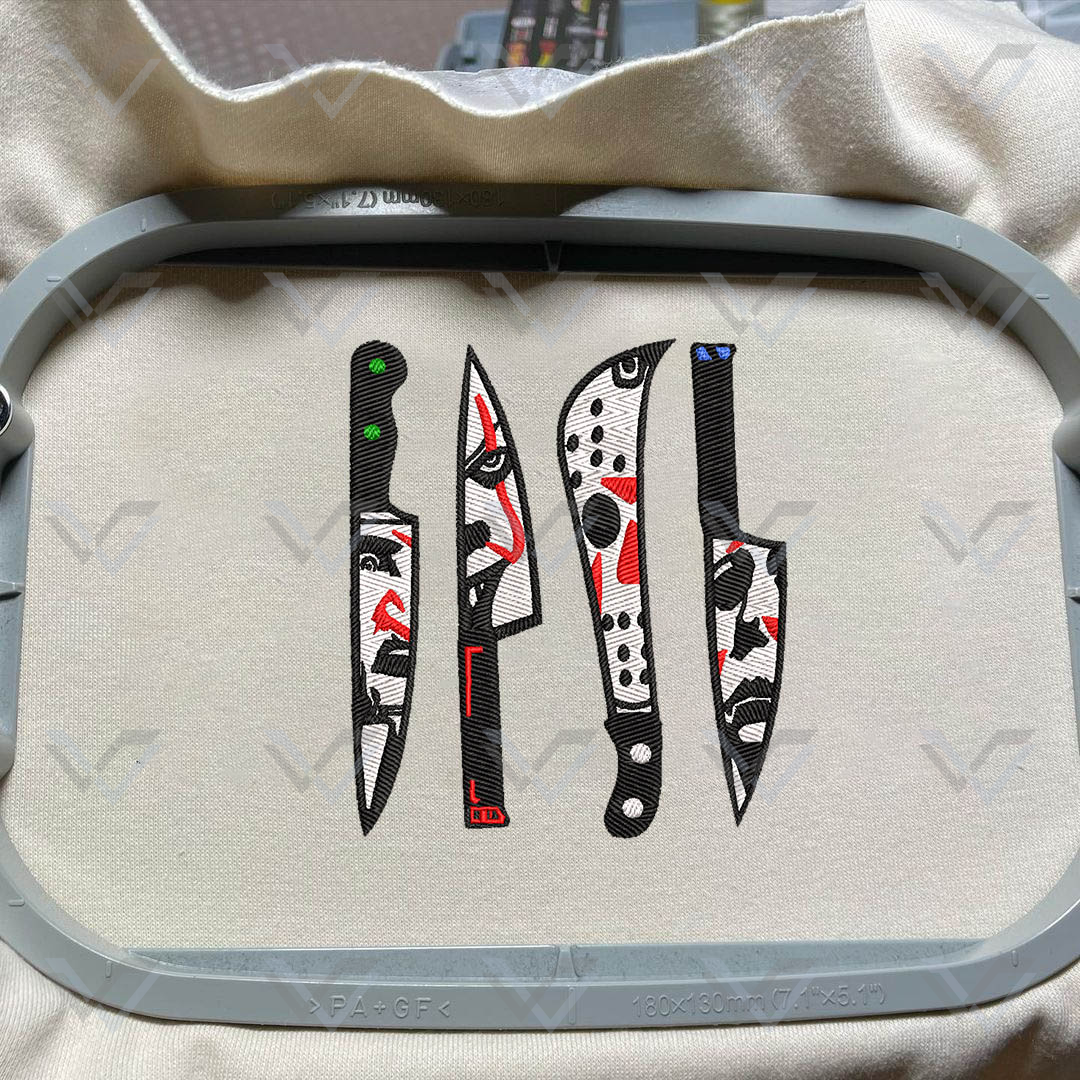 Knife Embroidery Designs, Halloween Embroidery Designs, Horr Inspire