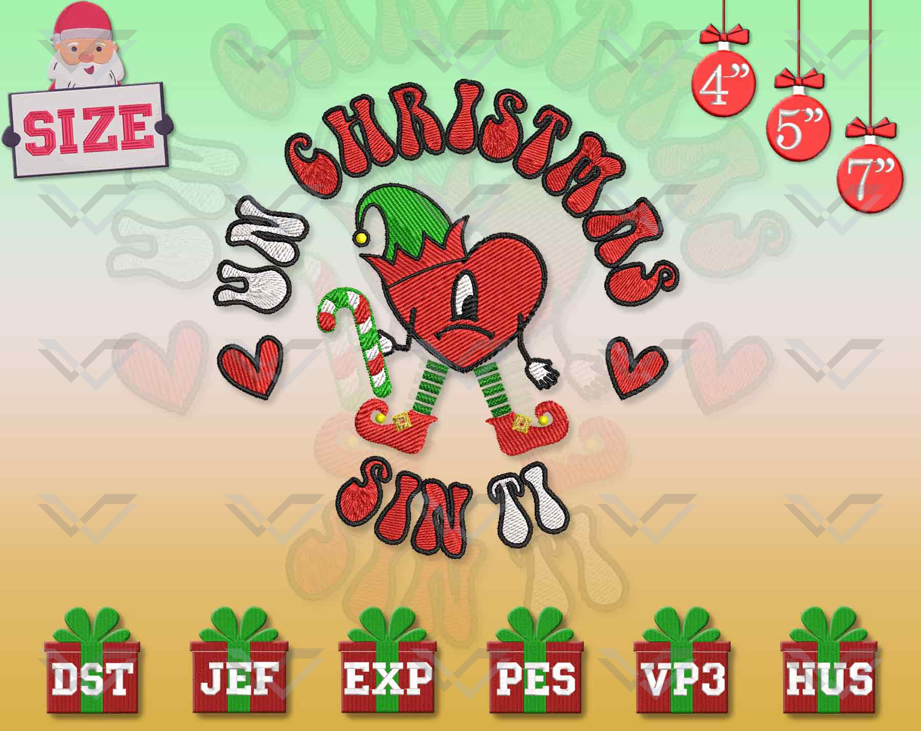 Un Christmas Sin Ti Embroidery Designs, Christmas Embroidery Inspire