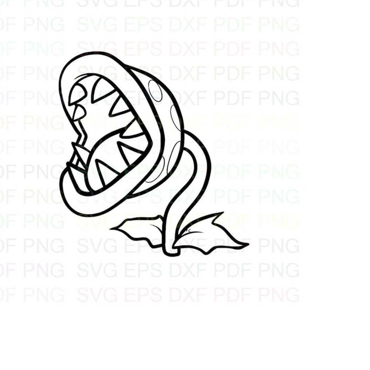 Super_Mario_Bros_piranha_plant Outline Svg Dxf Eps Pdf Png, - Inspire