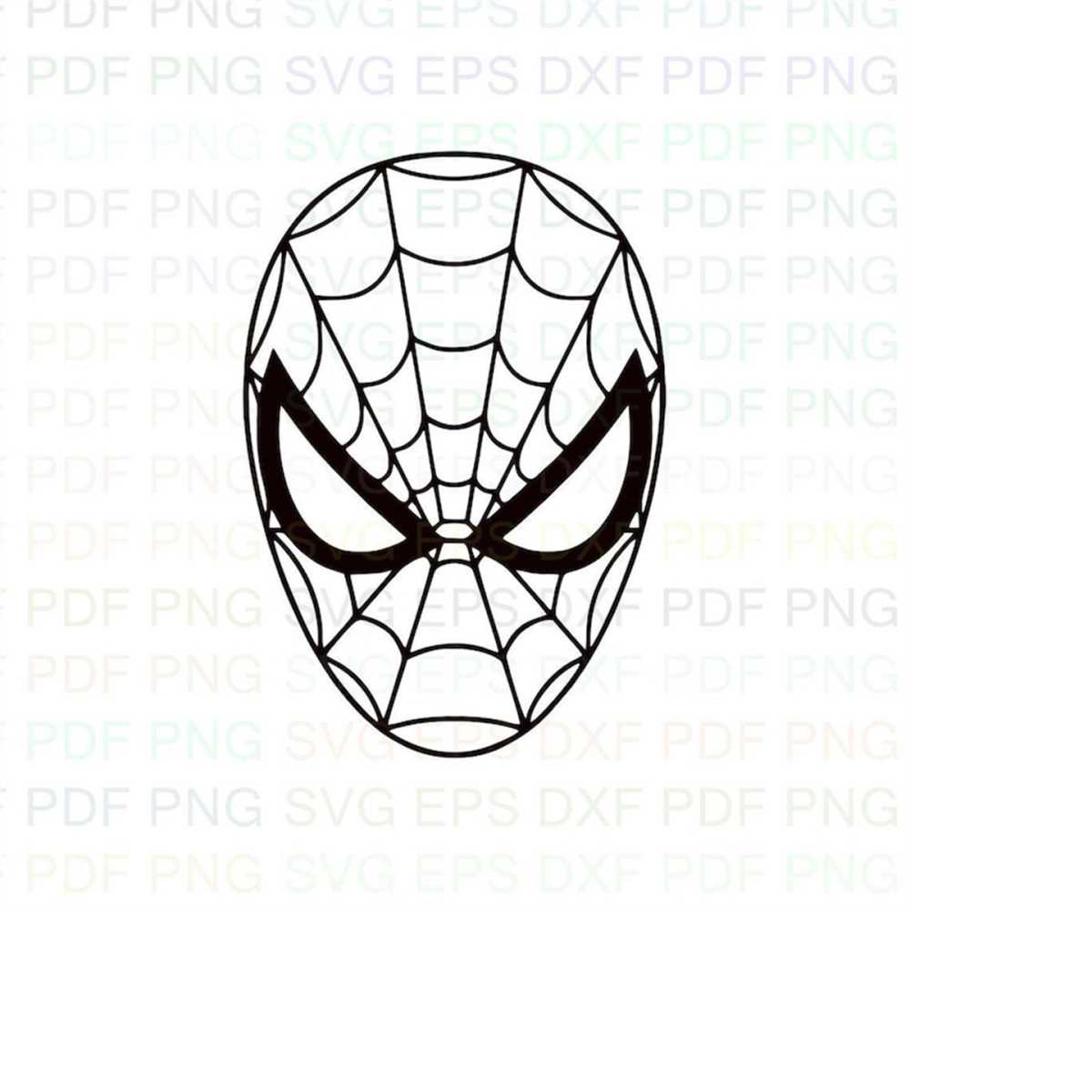 Spider_Man_Face_2 Outline Svg Dxf Eps Pdf Png, Cricut, Cutti Inspire