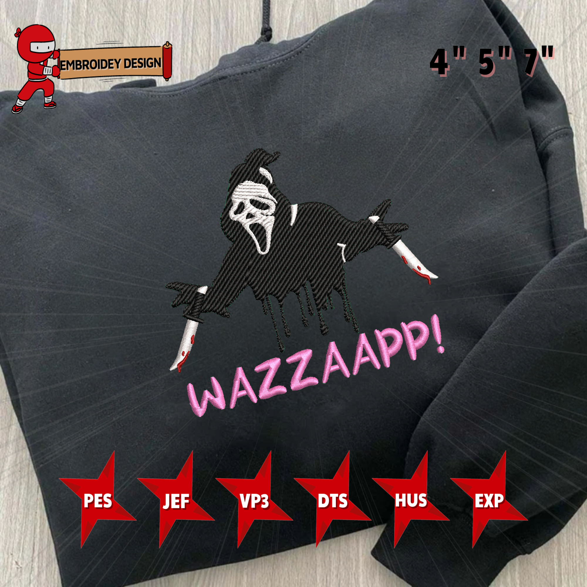 Face Ghost Embroidery Design, Scream Face Ghost Halloween Ho | Inspire ...