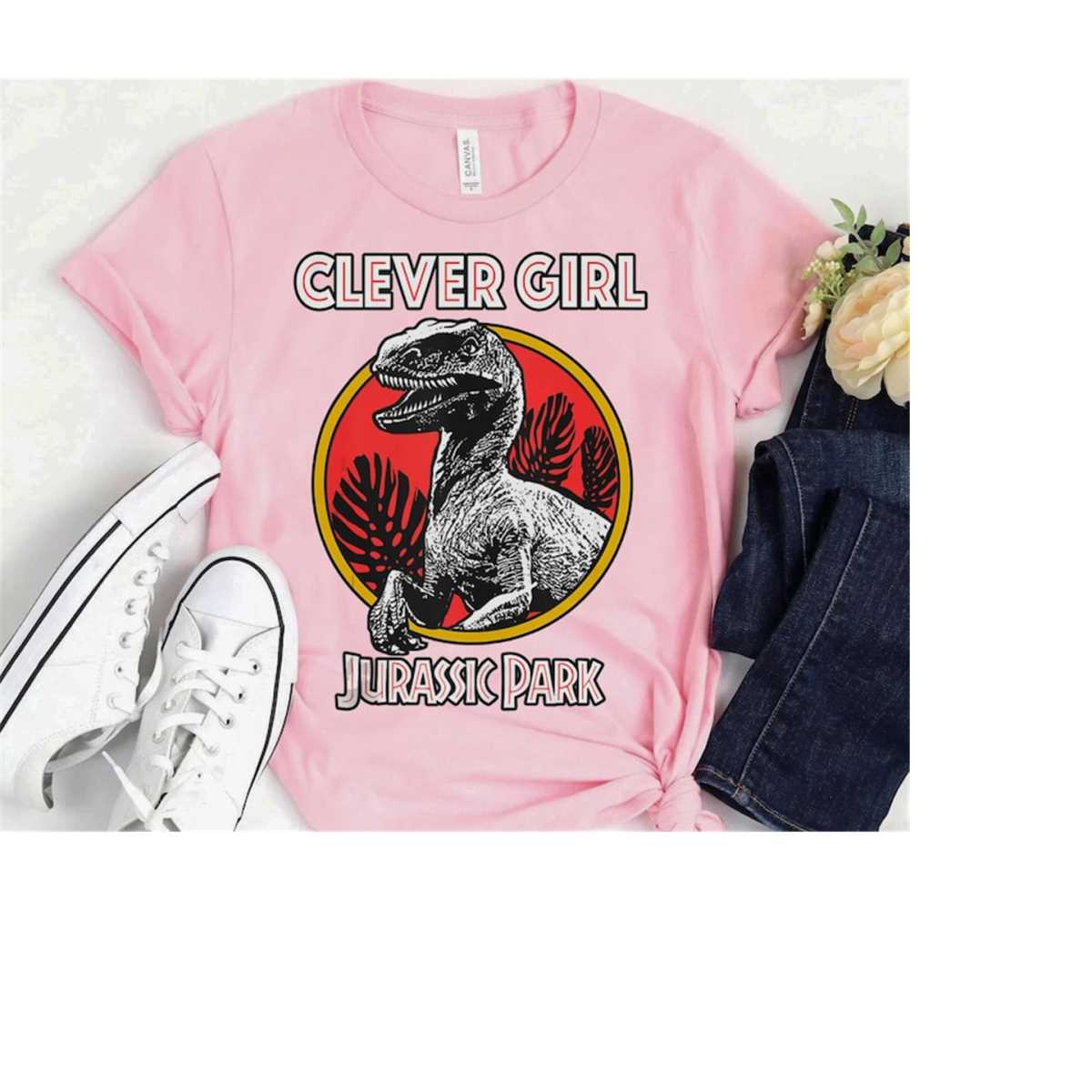 Clever Girl T-shirt, Jurassic Park Distressed Teal Raptor Ju