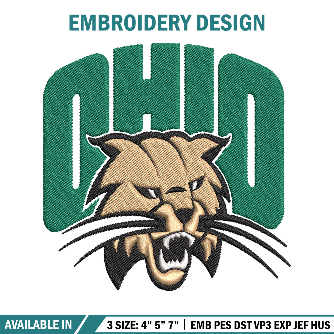 Ohio Bobcats embroidery design, Ohio Bobcats embroidery, log | Inspire ...