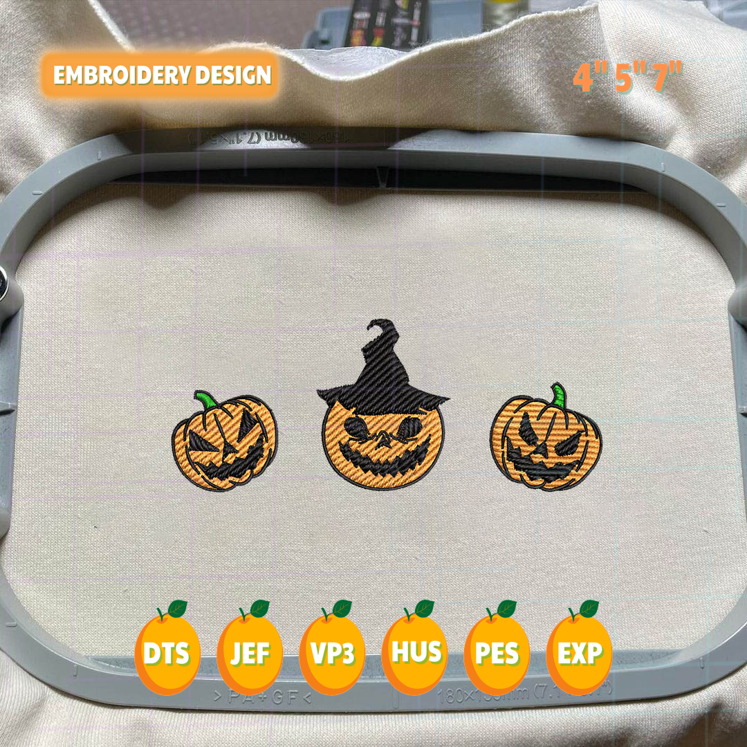 Howdy Pumpkin Embroidery Design, Happy Halloween Embroidery Inspire
