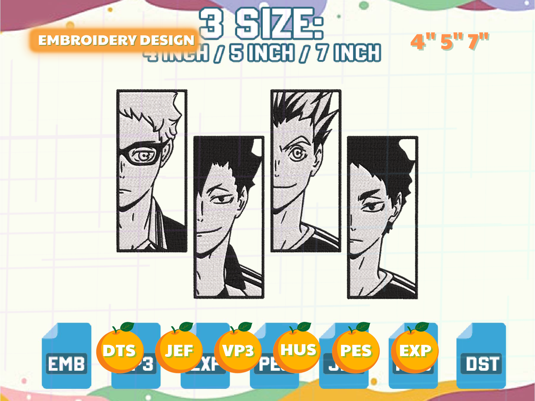 Volleyball Anime Files, Inspired Anime Designs, Inspired Emb Inspire