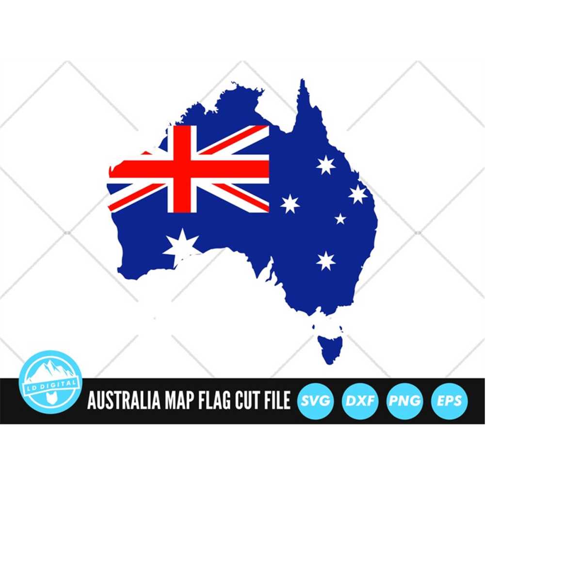 Australia Flag Map SVG Files | Australia Map Flag Cut Files - Inspire