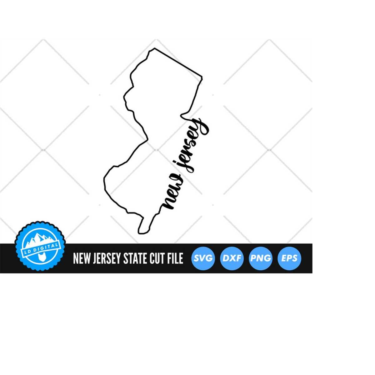 New Jersey Outline with Text SVG Files | New Jersey Cut File - Inspire ...