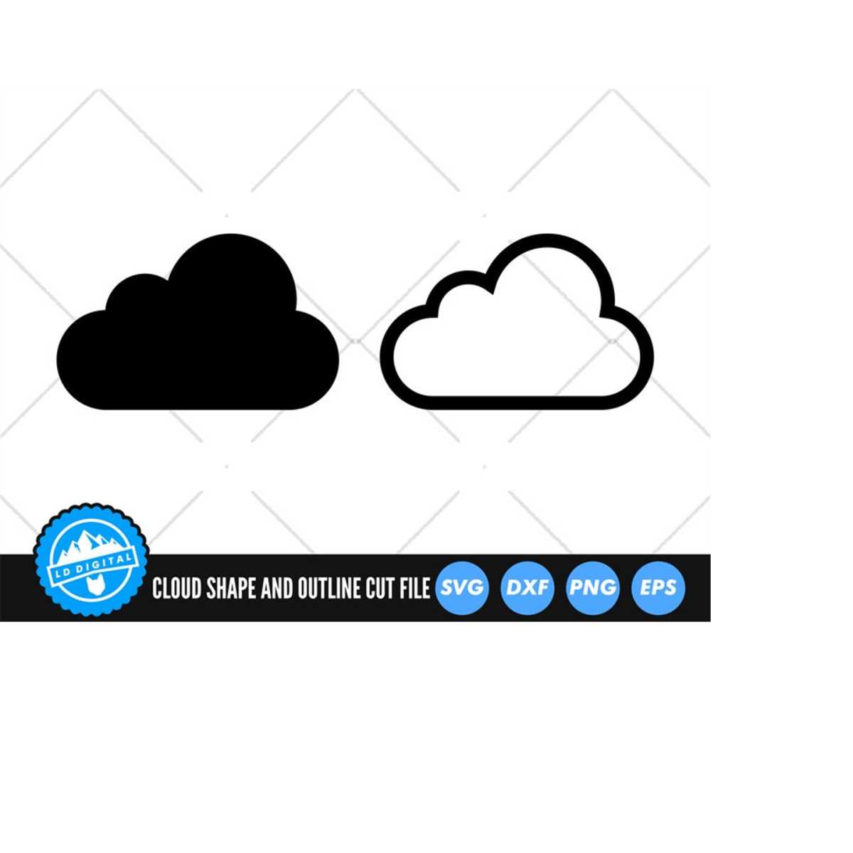 Cloud Outline and Shape SVG Files | Cloud Silhouette Cut Fil - Inspire ...