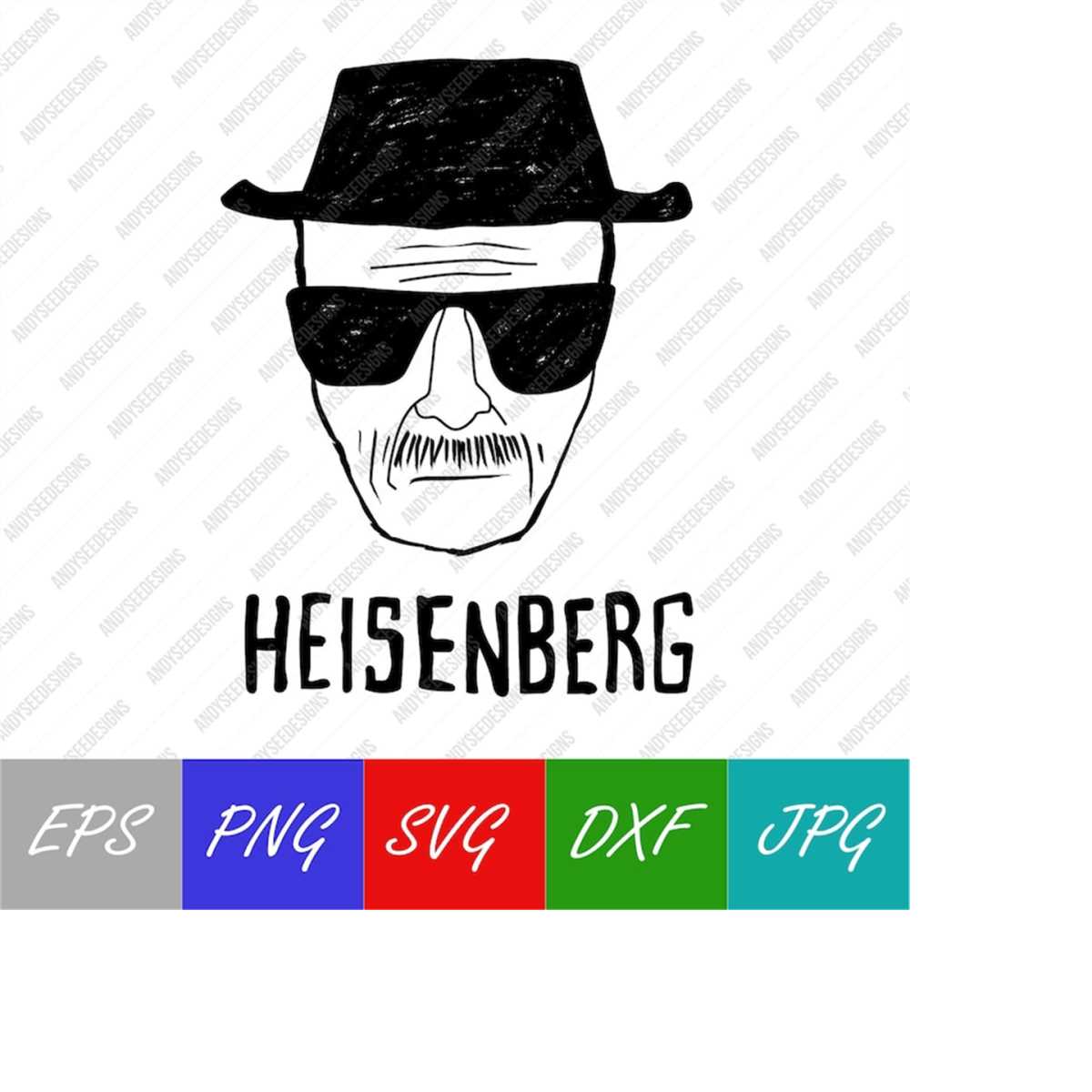 Breaking Bad Heisenberg Sketch T-Shirt – 100% Cotton – Crew Neck – Short Sleeve – Men's White Tee