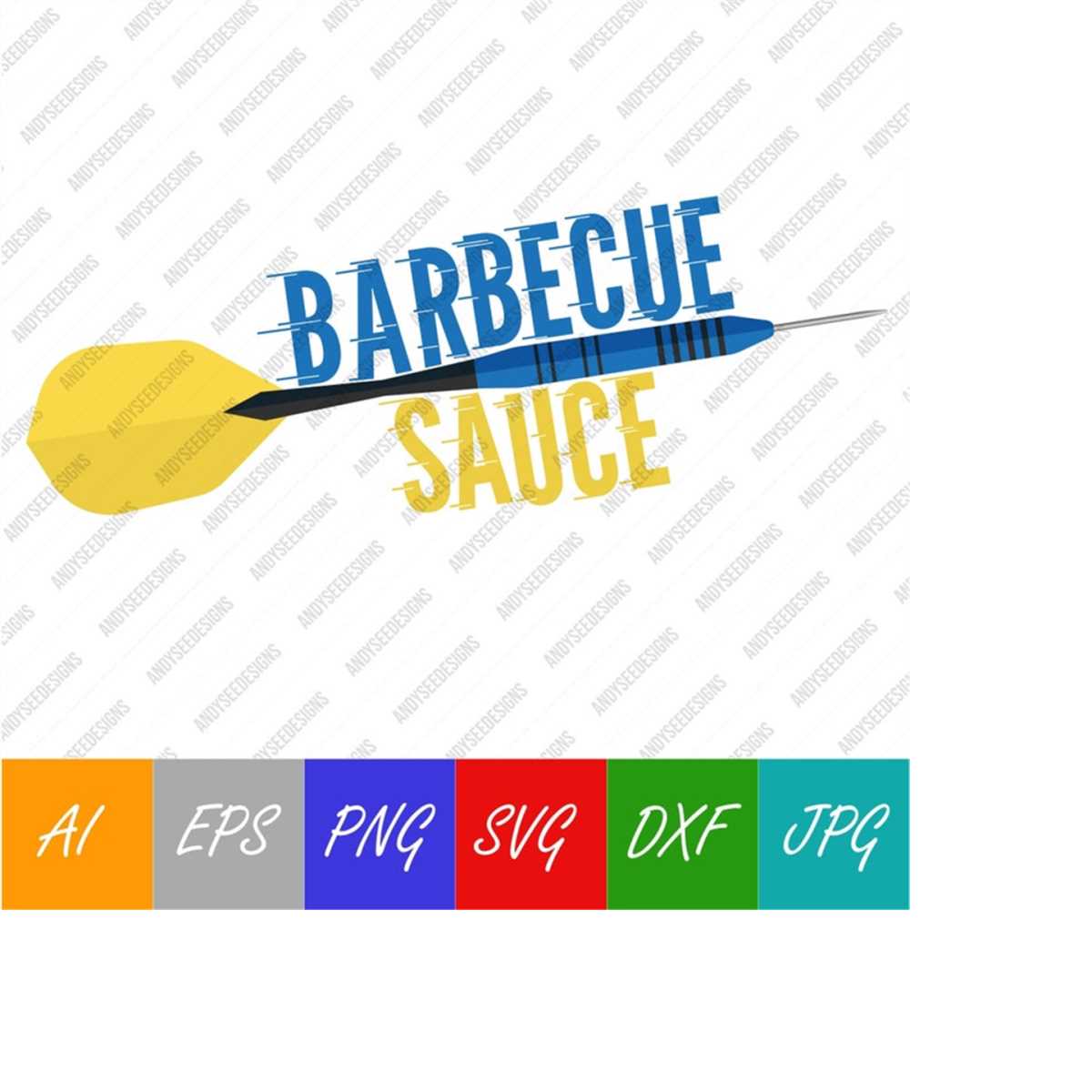 Barbecue Sauce Quote with Dart Vector Digital Download SVG, Inspire Uplift