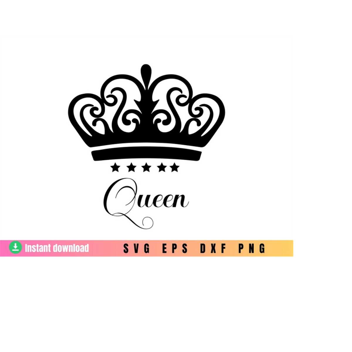 Queen SVG, Queen Crown SVG, Queen clipart, Crown PNG, Cut - Inspire Uplift