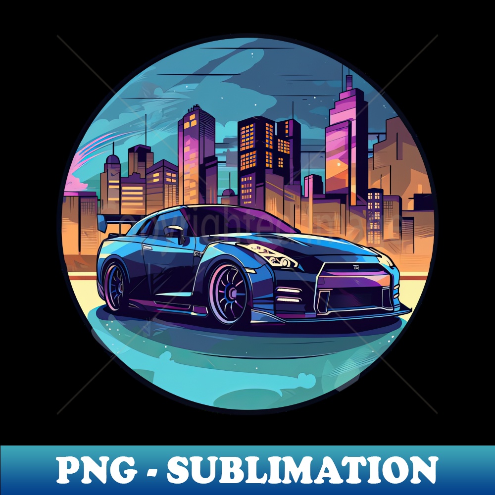 Nissan GT-R R35 tuned inspired car in front of a modern back | Inspire ...
