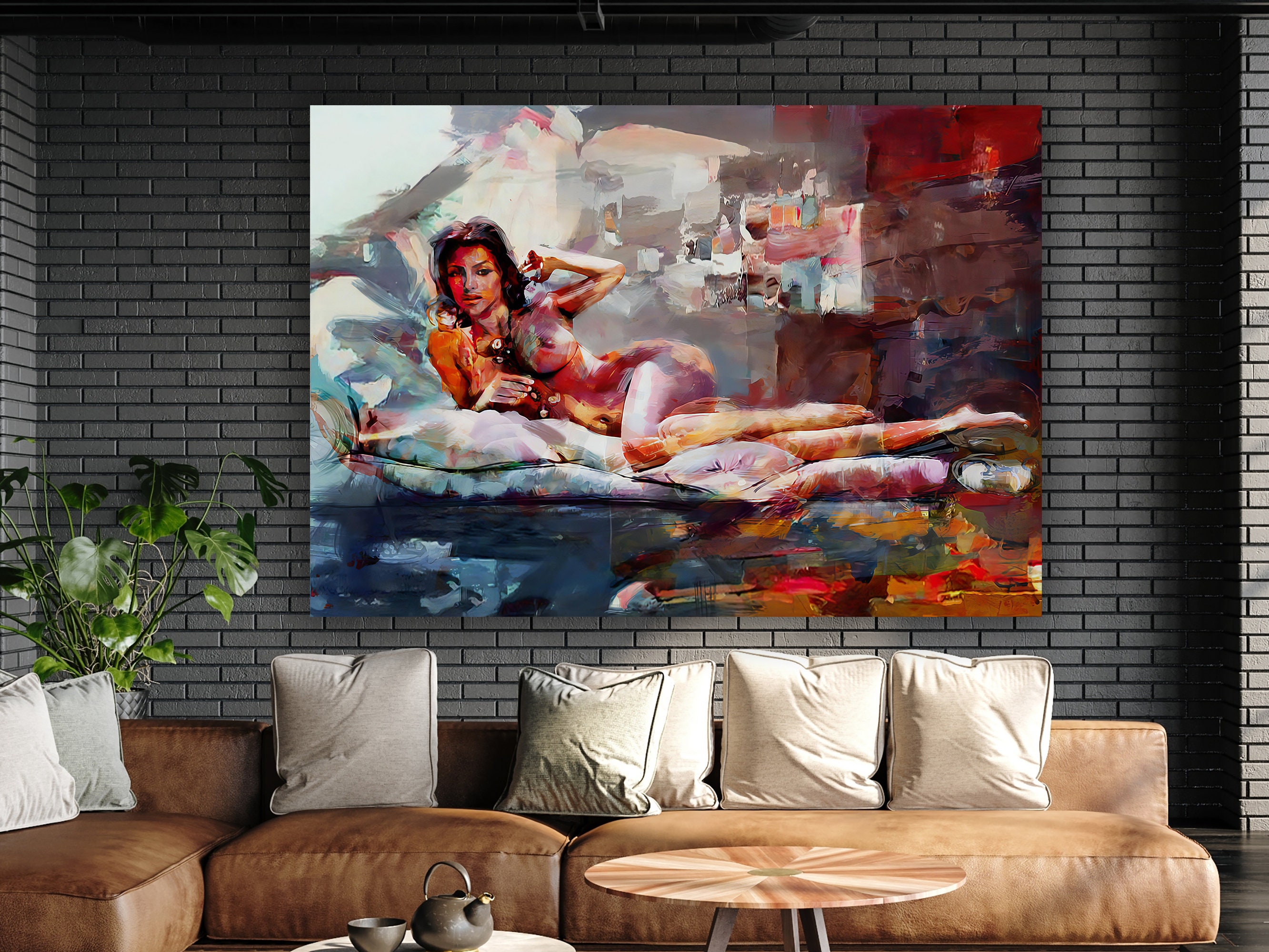 Naked Woman Painting Print, Naked Woman Wall Art, Bedroom Ca - Inspire Uplift