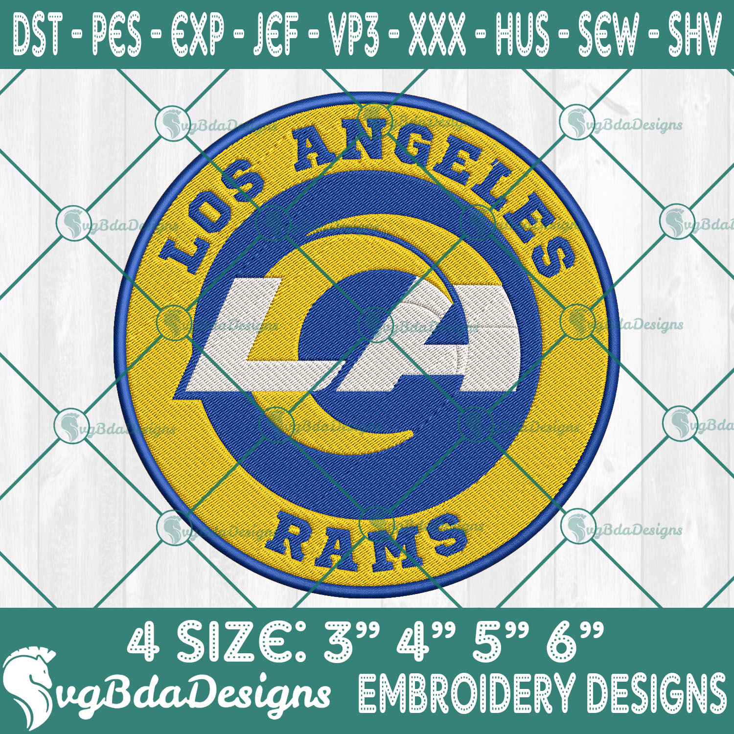 Los Angeles Rams Logo Embroidery Designs, NFL Team Logo Embr - Inspire ...