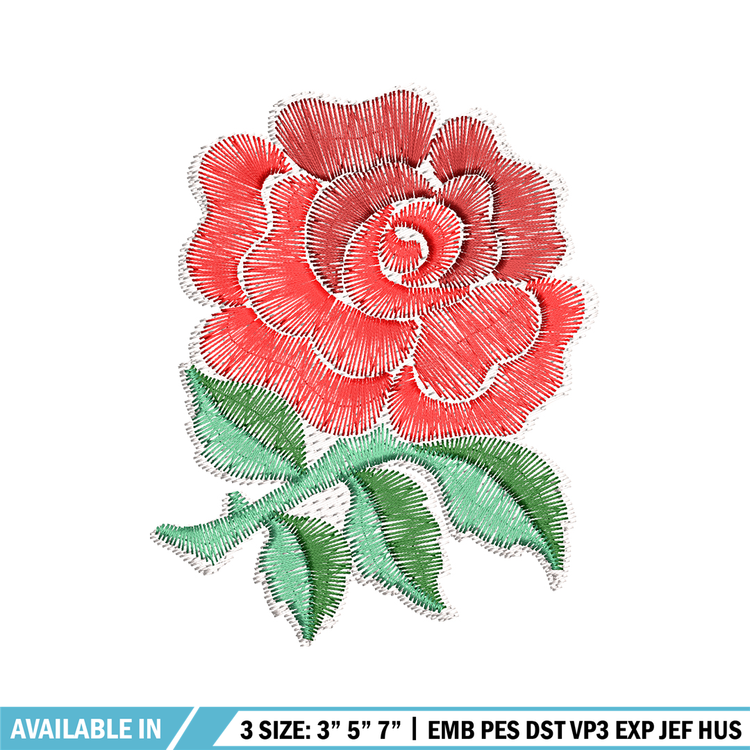Flower Rose embroidery design, Flower Rose logo embroidery, | Inspire ...