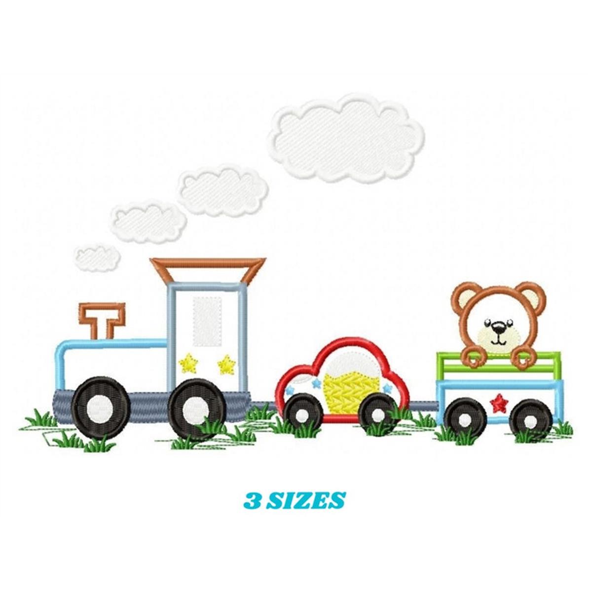 Train embroidery designs Vehicle embroidery design machine Inspire