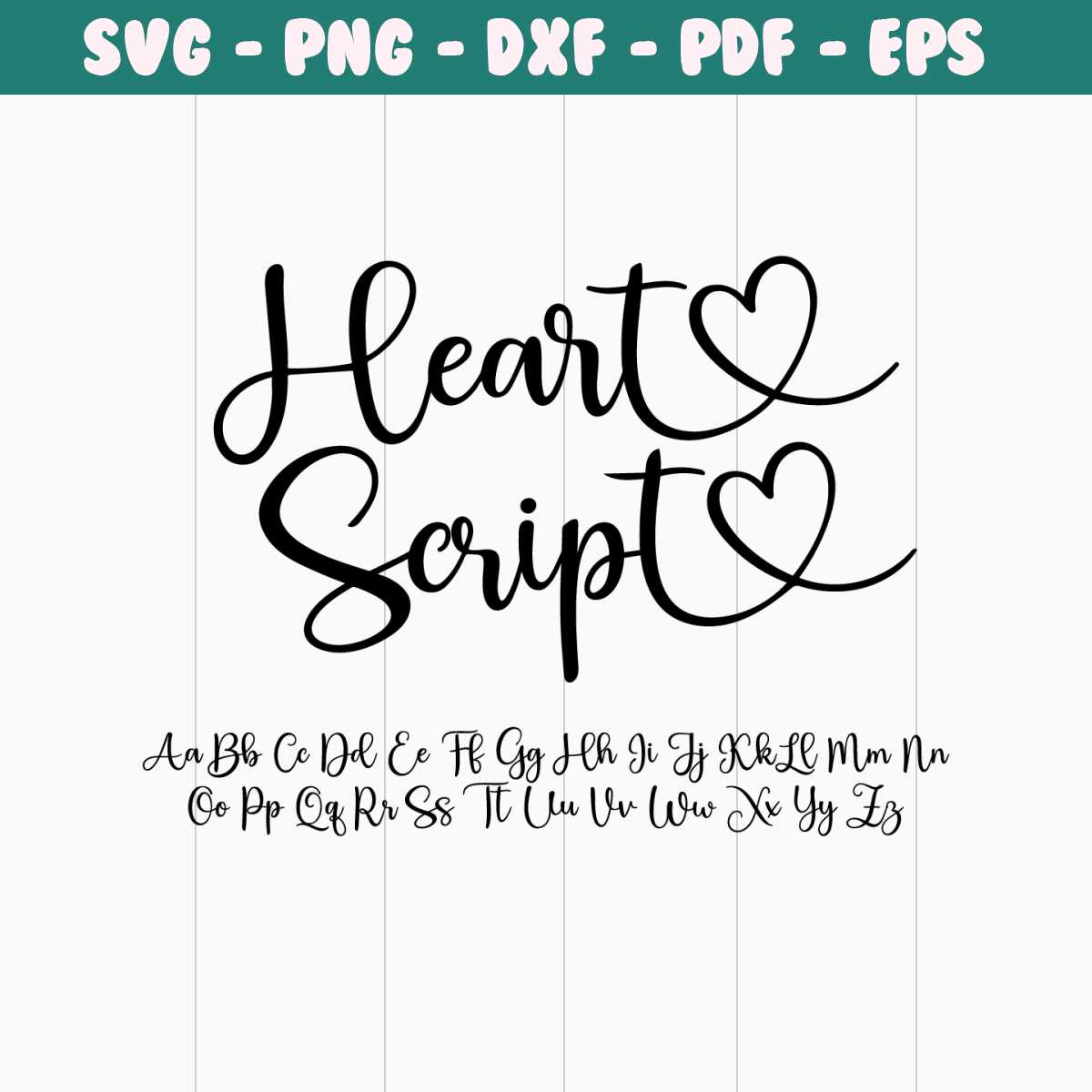 Heart Script Font, Script Font, Font with Hearts, Font with | Inspire ...
