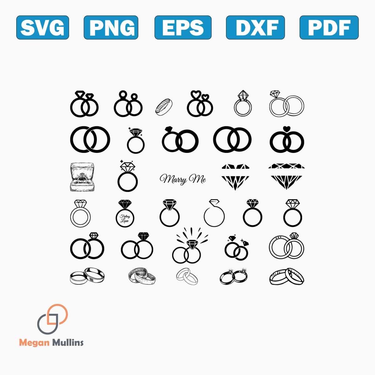 Wedding Ring SVG/ Engagement Ring SVG / Clipart / Cut Files | Inspire ...