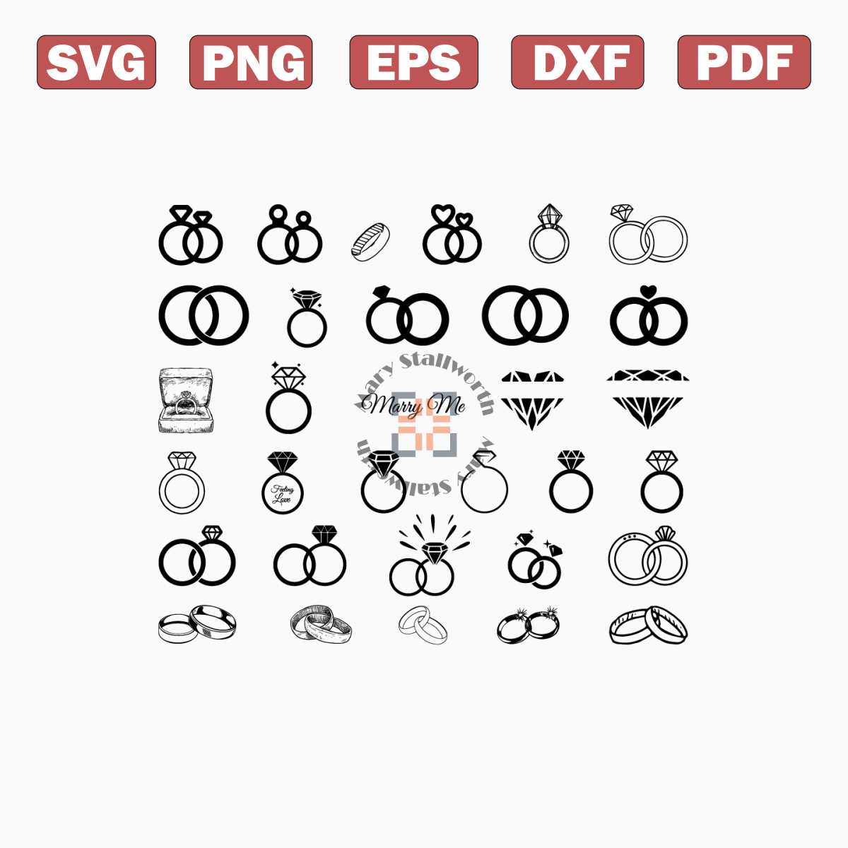 Wedding Ring SVG/ Engagement Ring SVG / Clipart / Cut Files | Inspire ...