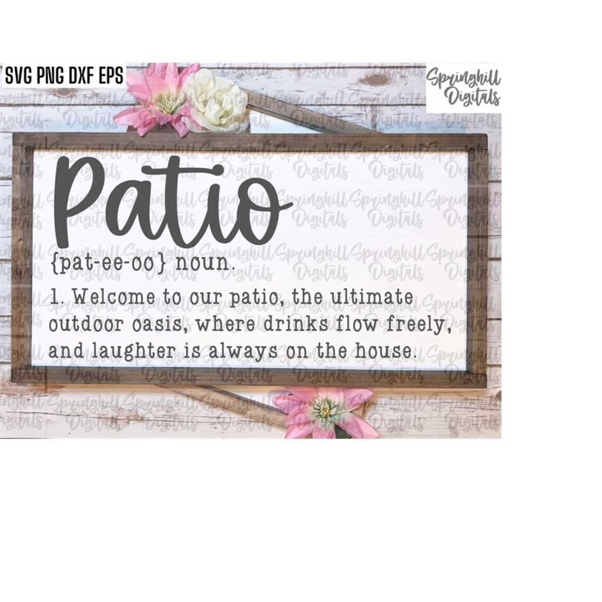 Patio Definition Svg, Rustic Sign Pngs, Country Sign Cut Fil Inspire