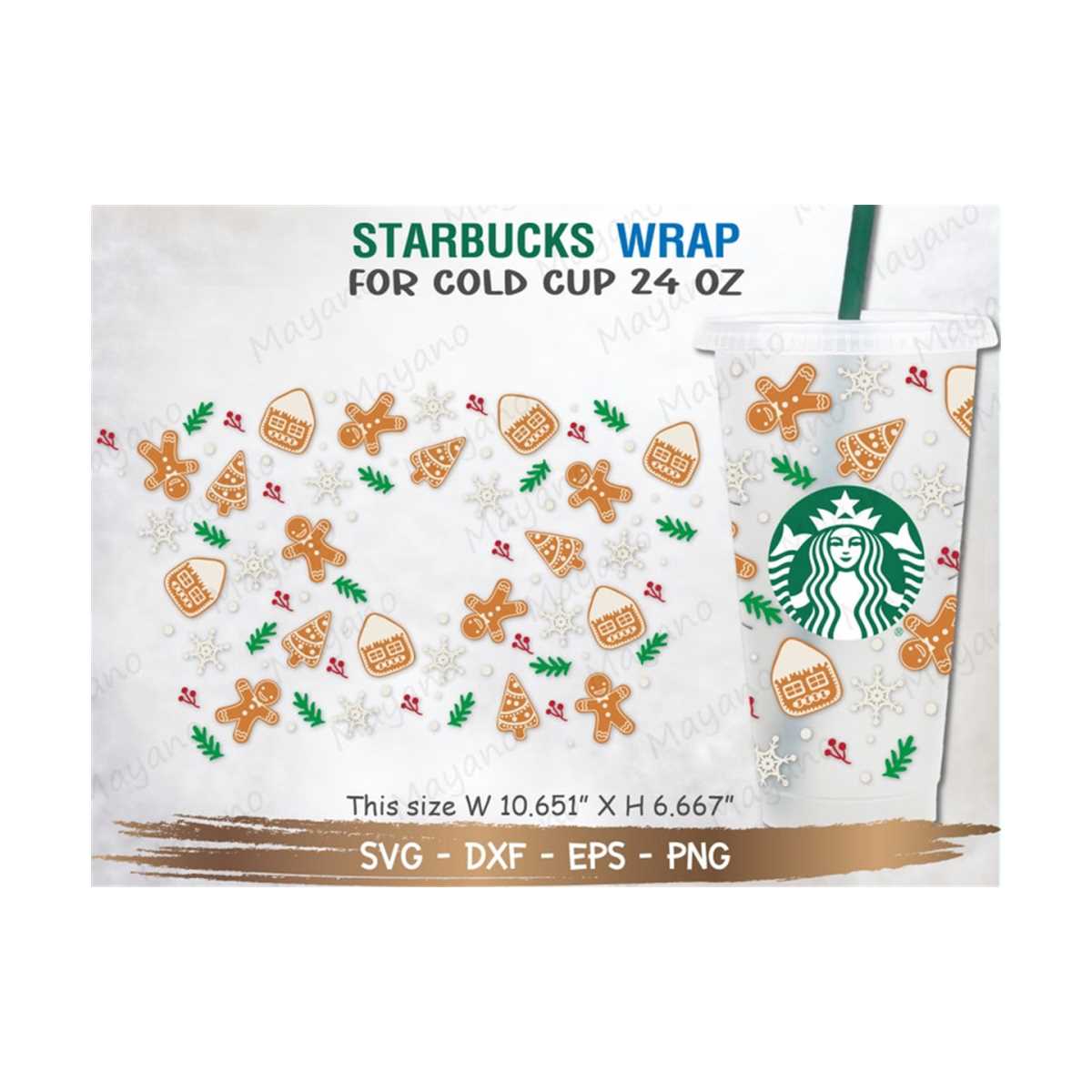 Gingerbread Cookies Starbucks Cup SVG, Gingerbread Cookies Inspire Uplift