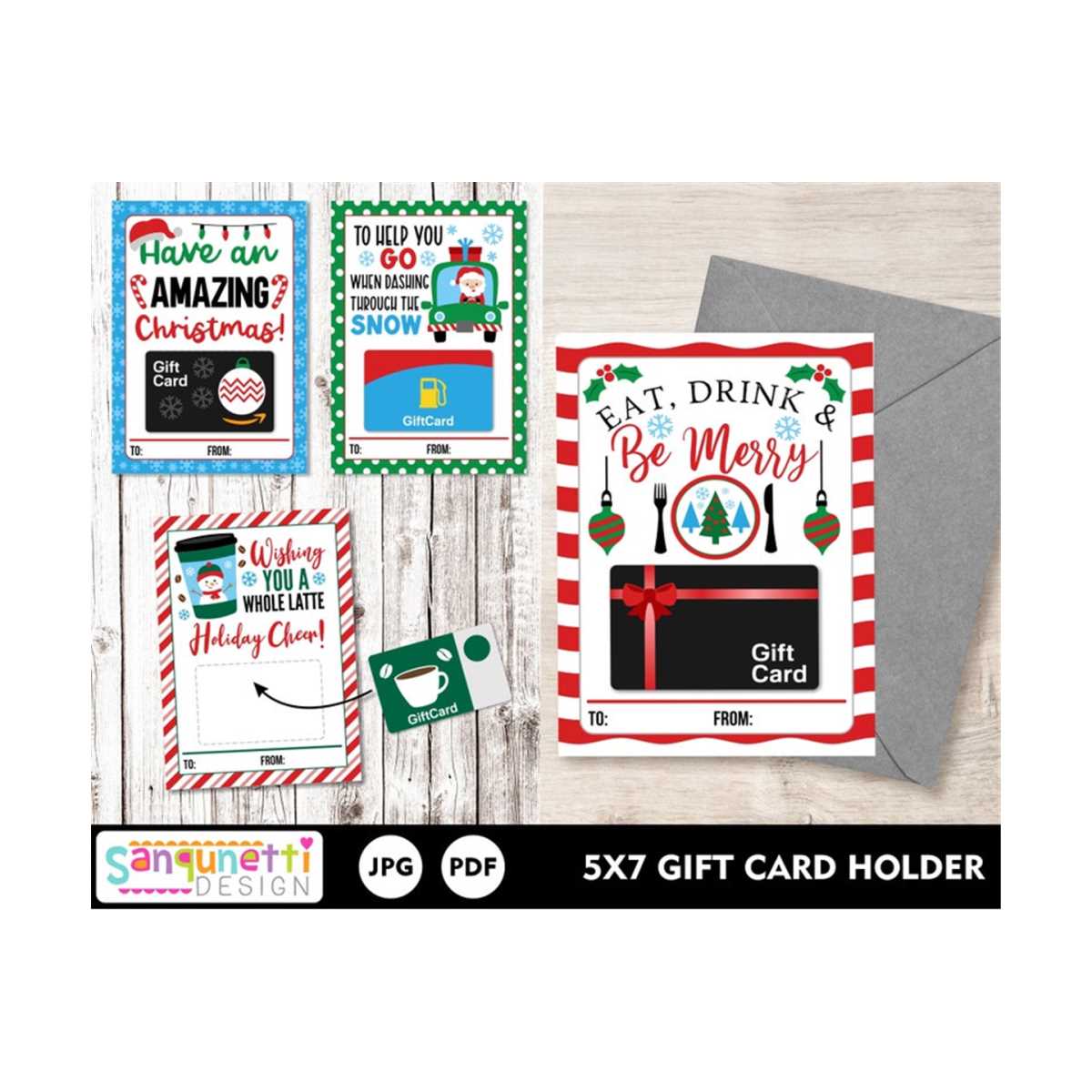 Christmas Gift Card Holder, Printable Gift card Holder | Inspire Uplift