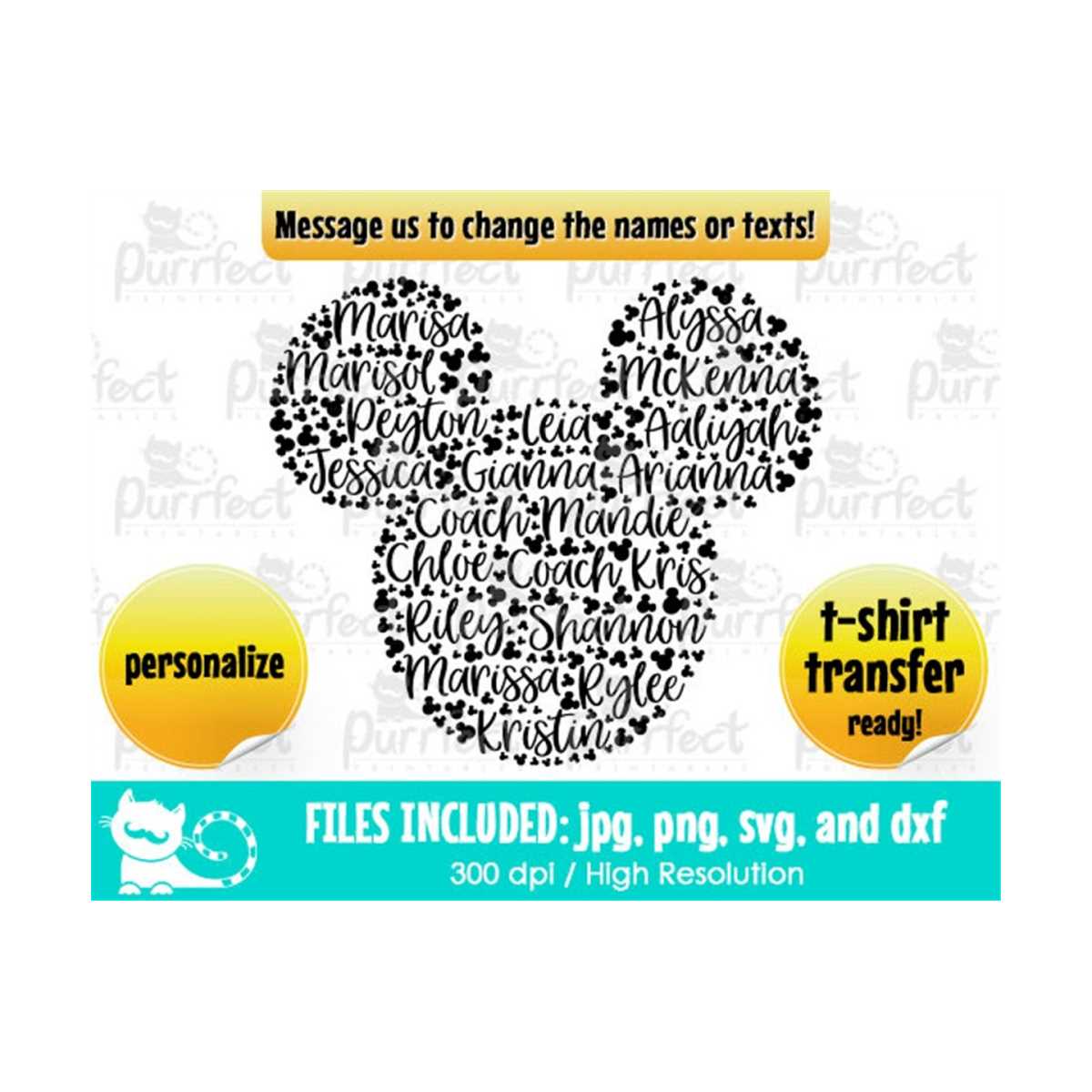Mouse Monogram Names Around Head FAMILY SVG, Mouse Monogram | Inspire ...