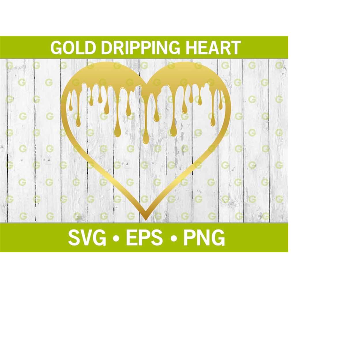 Gold Dripping Heart SVG, Drip Heart Svg, Love Heart SVG, Gol Inspire