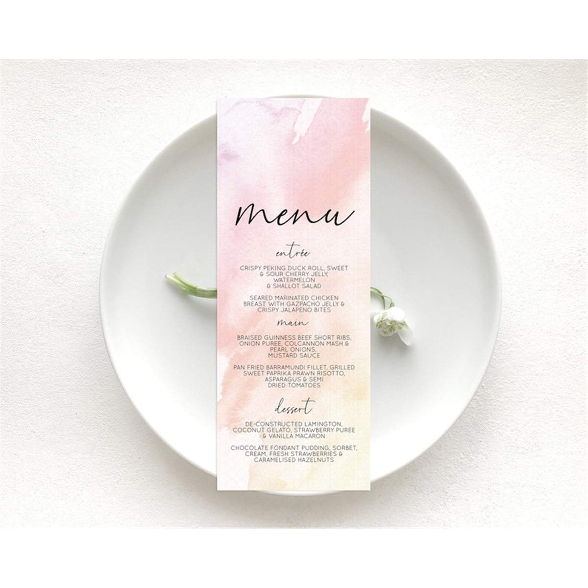Pink Foos Menu Pink Menu Pink Watercolor Menu Template Pastel Pink Table Dc - Inspire ...