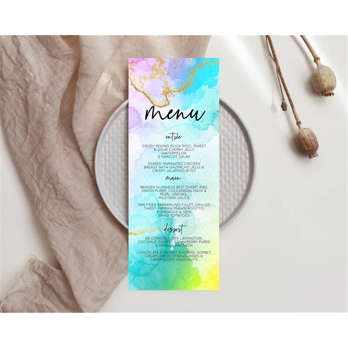 Pastel Menu Pastel Rainbow Menu Template Colorful Pastel Tab - Inspire