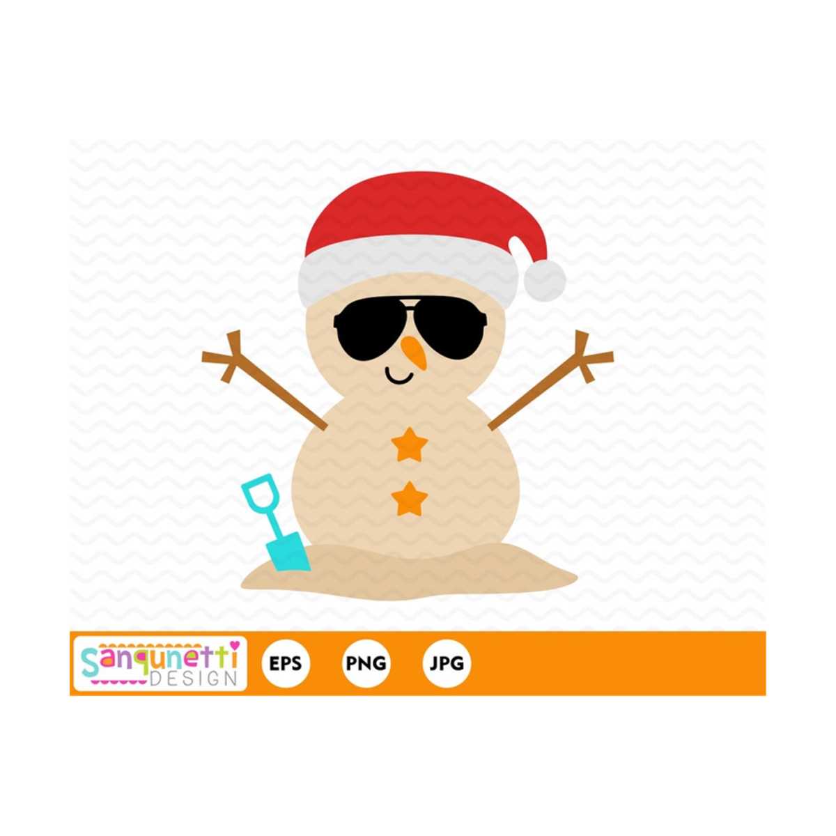 Beach Christmas Snowman Clipart, summer snowman graphic inst - Inspire ...