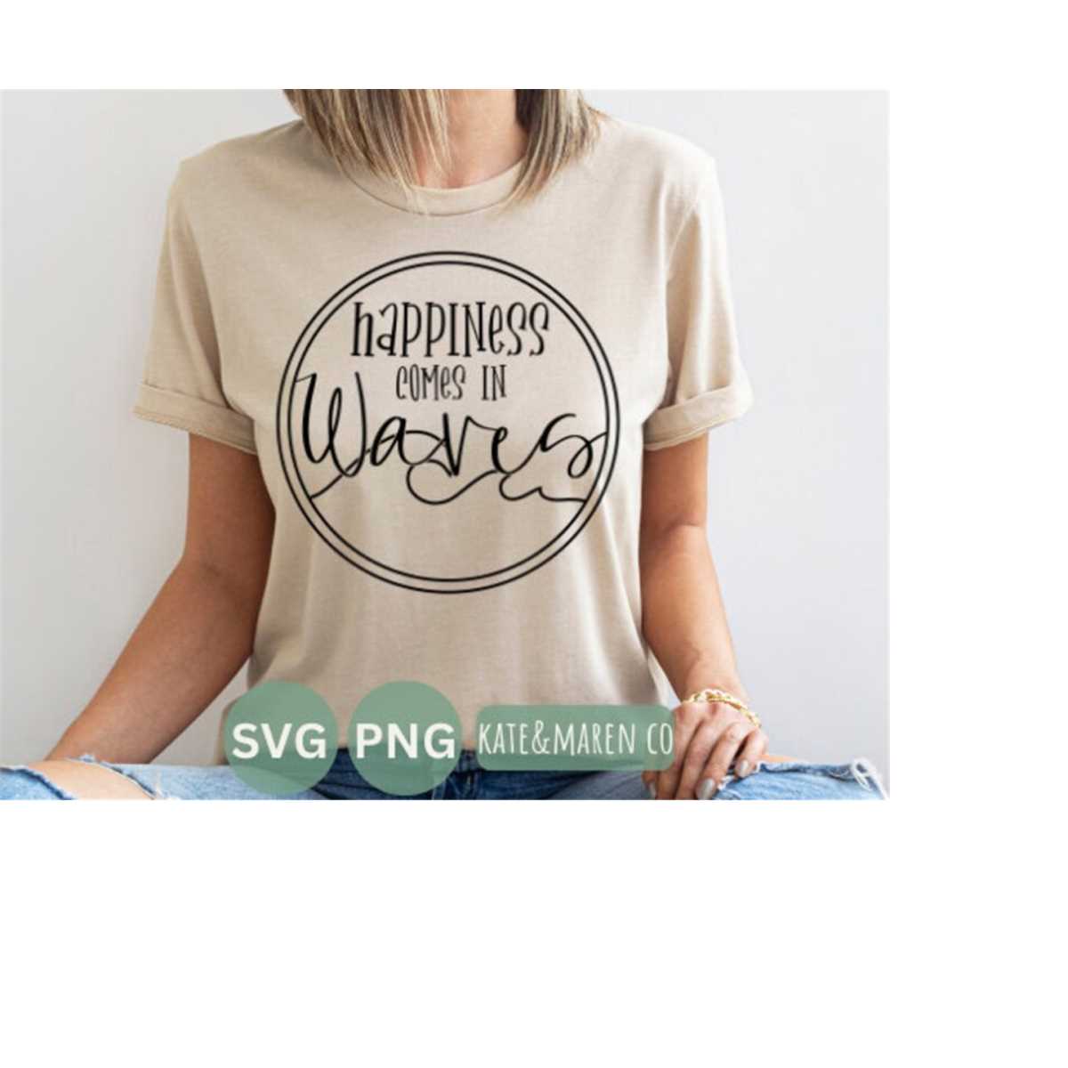 happiness comes in waves svg, wave png, cricut cut file and - Inspire