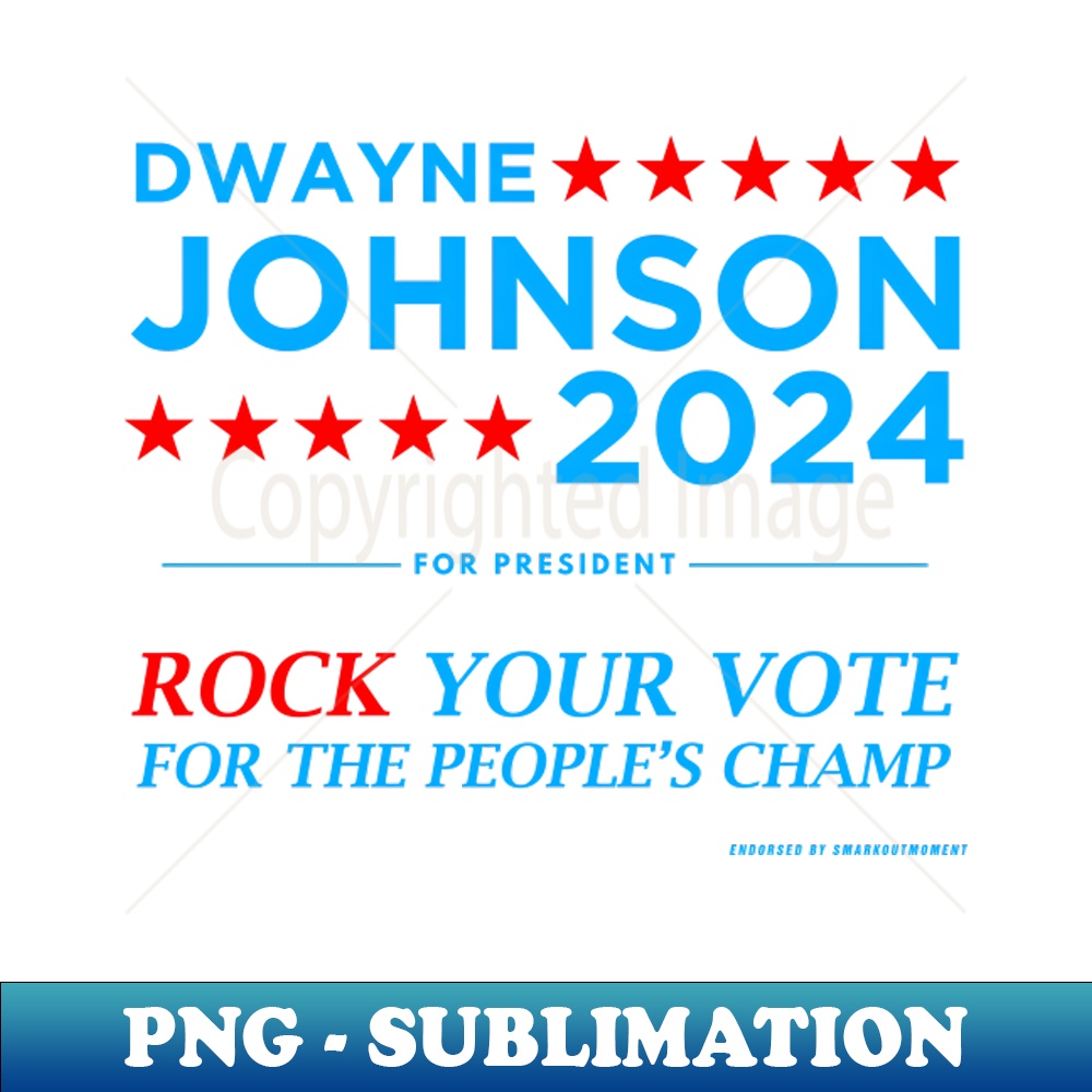 Vote The Rock 2024 President Dwayne Johnson Election blue - - Inspire